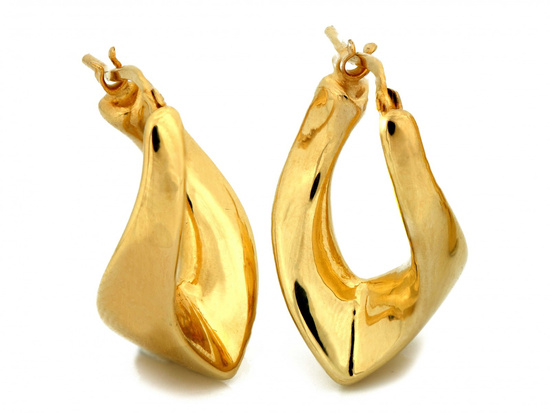 Kolczyki złote modne nowoczesne angielskie dmuchane