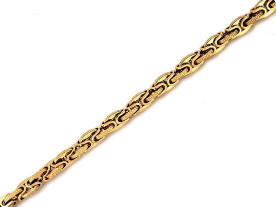 Gruba złota bransoleta z greckim wzorem