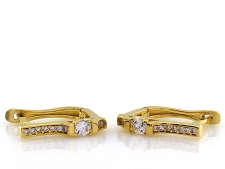 Złote kolczyki z cyrkoniami