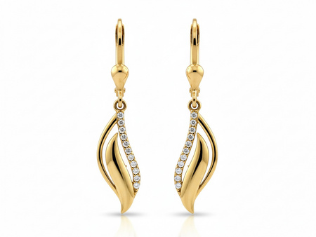 Kolczyki złote idealne na prezent wiszące