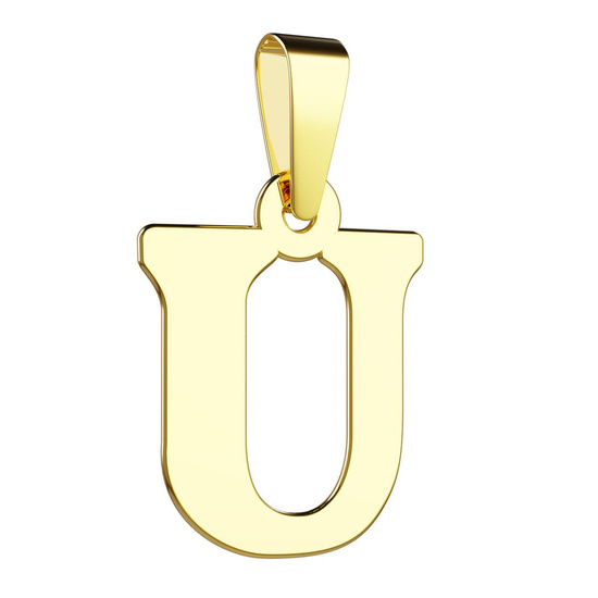 Złota literka U - mała zawieszka 333