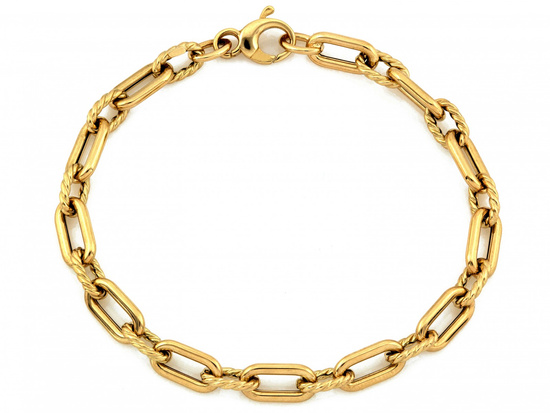 Złota bransoletka z dużych owalnych ogniw