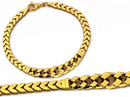 Bransoletka złota poszerzana elementowa