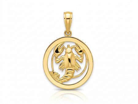 Zawieszka złota okrągła zodiak Rak