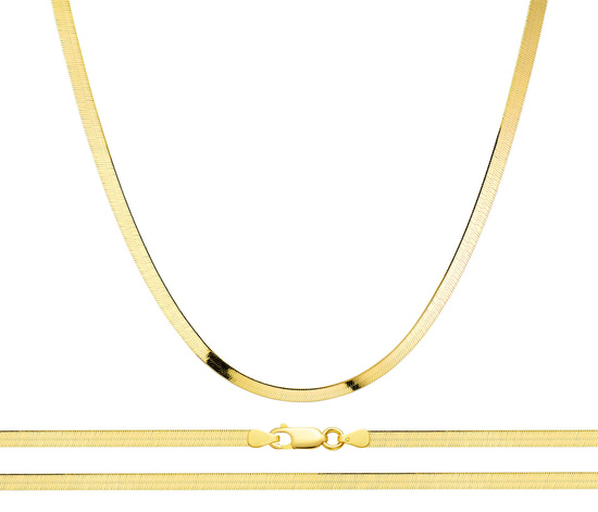 Złoty łańcuszek 585 taśma, żmijka 