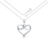 Naszyjnik srebrny 925 z diamentowymi cyrkoniami - serce, nieskończoność 
