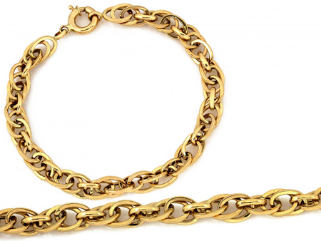Gruba złota bransoleta modna duże ogniwa