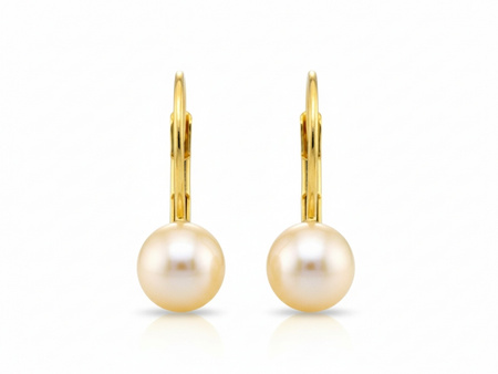 Kolczyki złote angielskie zapięcie z perłą