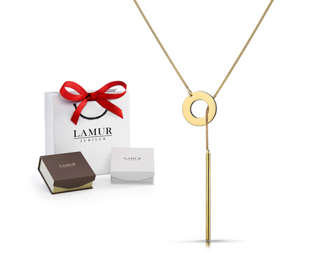 Złoty naszyjnik 585 z kółeczkiem przewlekany