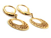 Kolczyki złote z wiszącymi ażurowymi blaszkami kółkami