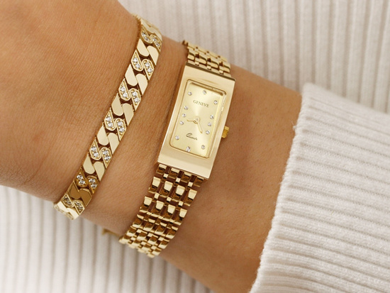 Bransoletka złota z ruchomych elementów z cyrkoniami