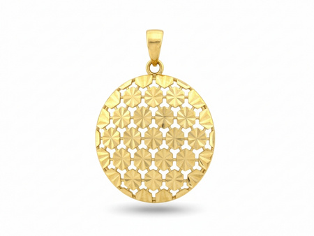 Zawieszka złota okrągła ażurowa