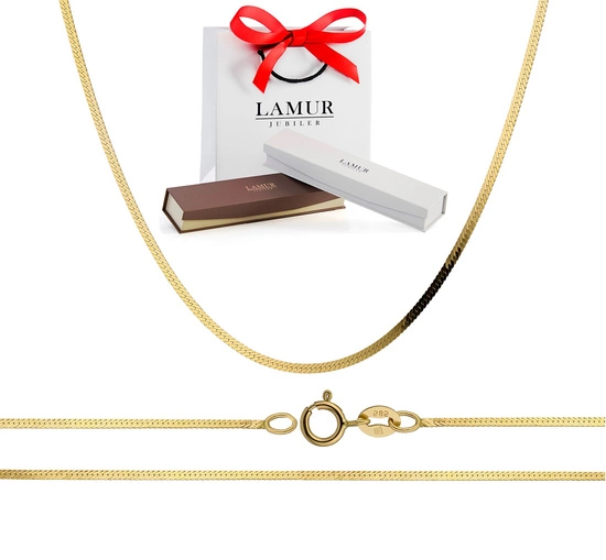 Złoty łańcuszek 585 taśma, żmijka 