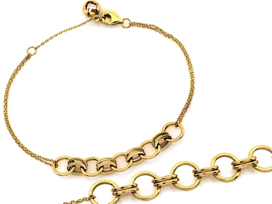 Bransoletka złota wstawka z z małych obręczy