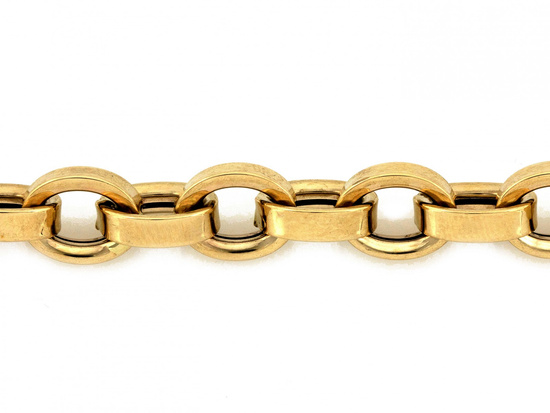 Bransoletka złota gruby splot duże ogniwa rolo