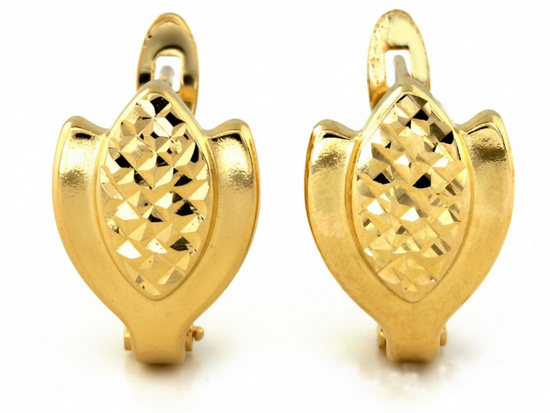 Kolczyki złote angielskie zapięcie błyszczące bez kamieni