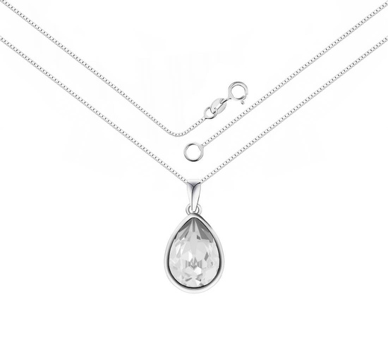 Naszyjnik srebrny 925 Swarovski - owalny