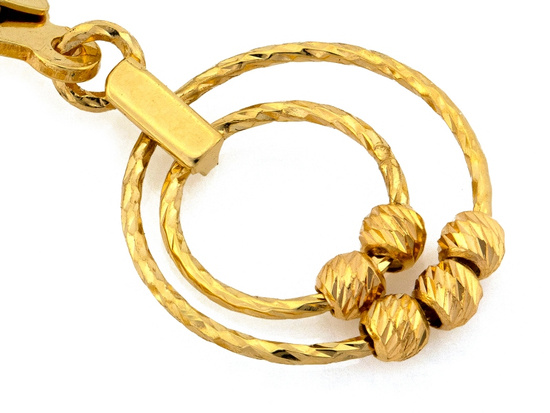 Złote kolczyki angielskie z kółkami i kulkami