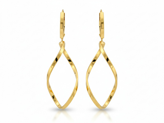 Kolczyki złote długie sztywne wiszące