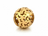Złoty charms do bransoletki ażurowa kulka