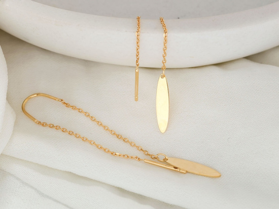 Kolczyki złote wiszące przeciągane długie