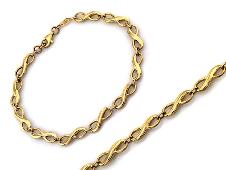 Bransoletka złota z nieskończonościami