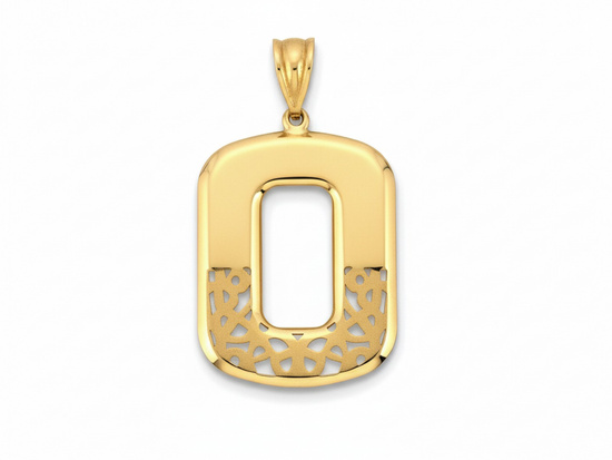 Duża złota zawieszka prostokątna satynowana