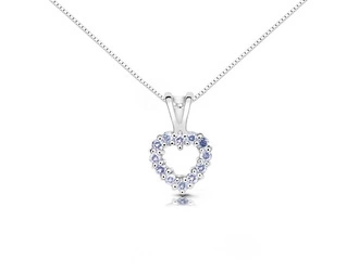 Zawieszka srebrna 925 z naturalnymi tanzanitami - serce