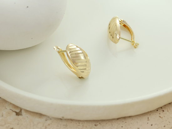 Kolczyki złote angielskie blaszki błyszczące