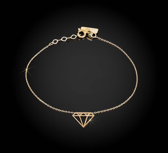 Złota bransoletka 333 diament 