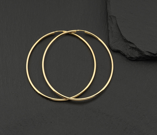 Złote kolczyki 585 koła 60 mm, szarniry