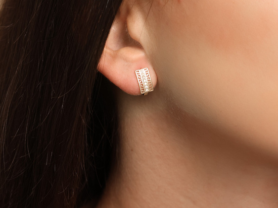 Kolczyki angielskie modowy wzór grecka droga