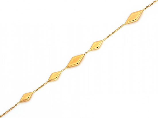 Bransoletka złota łańcuszek z małymi rombami