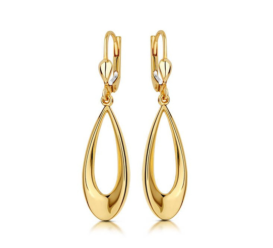 Złote kolczyki 375 - wiszące łezki