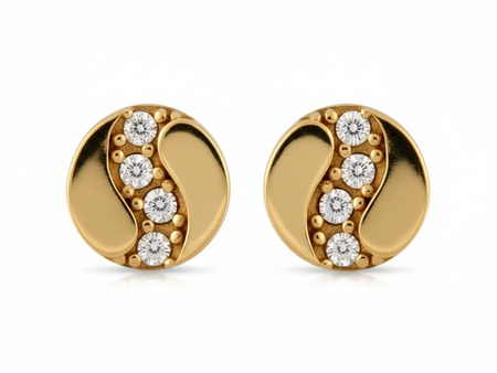 Kolczyki małe kółeczka z rzędem cyrkoni