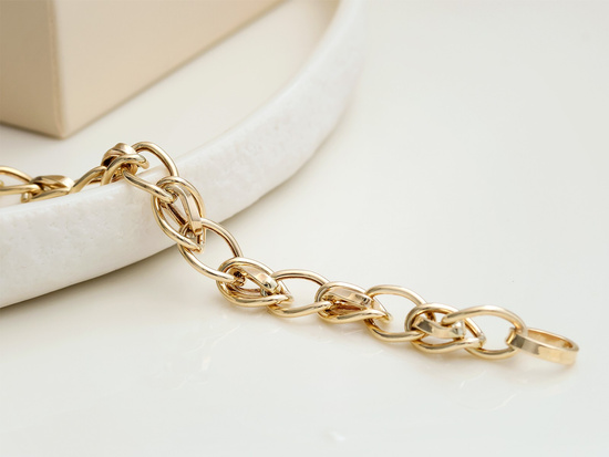 Bransoletka złota łańcuszkowa z dużych ogniw