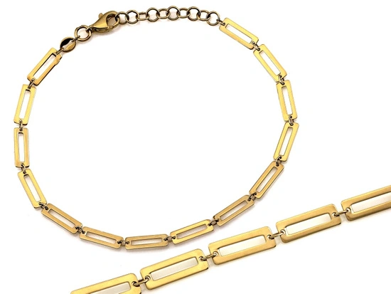 Bransoletka złota ze sztywnych prostokątnych ogniw