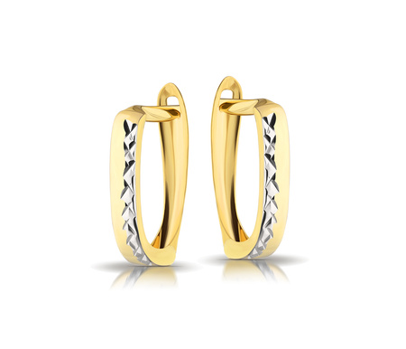 Złote kolczyki 585 diamentowane - klasyczne