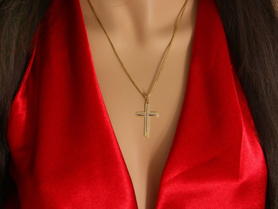 Złoty krzyżyk bez wizerunku w dwóch kolorach