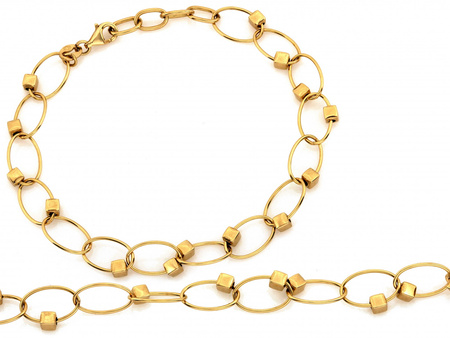 Modna złota bransoletka duże owalne ogniwa