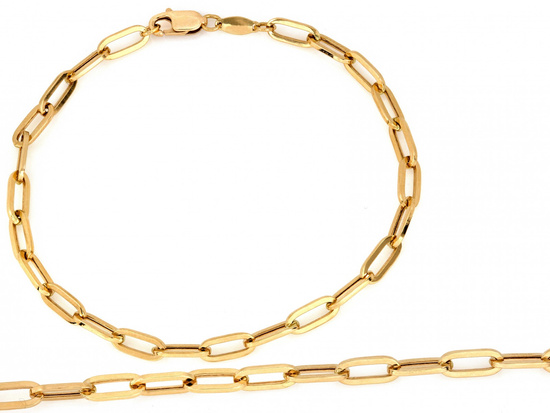 Bransoletka złota łańcuszek na rękę z dużych ogniw 4mm