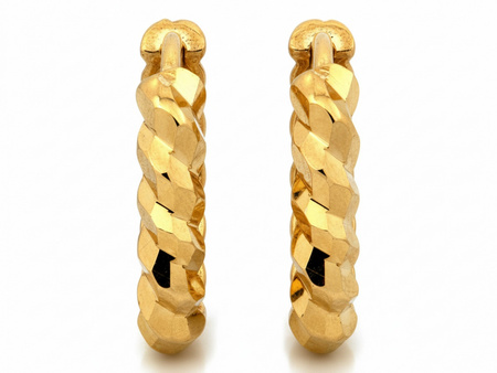 Kolczyki złote błyszczące oryginalne owalne