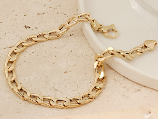 Bransoletka złota z dużych ogniw gruby łańcuch