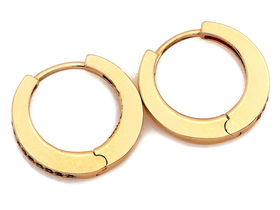 Kolczyki złote małe kółeczka 14mm