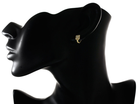 Kolczyki złote angielskie delikatne z cyrkoniami