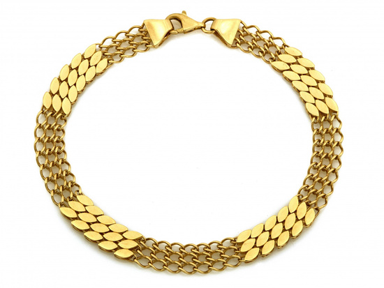 Złota bransoletka taśma błyszcząca