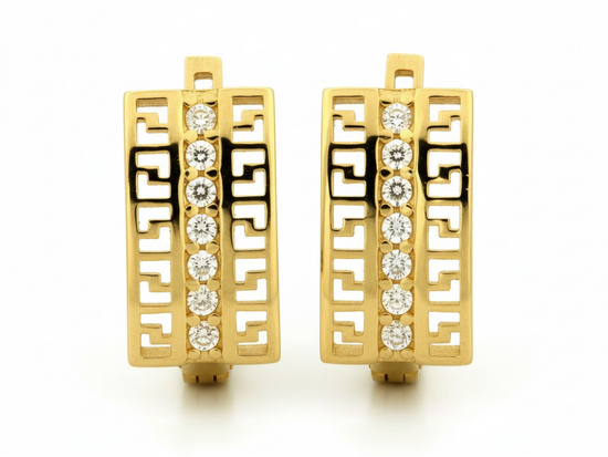 Kolczyki angielskie modowy wzór grecka droga