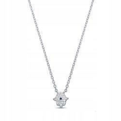 Naszyjnik srebrny 925 z diamentowymi cyrkoniami - dłoń Fatimy 