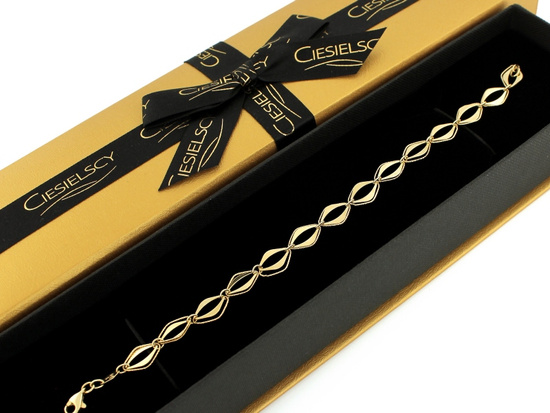 Elementowa Bransoletka złota z dużych elementów