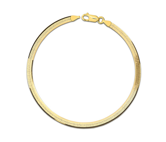 Złota bransoletka 585 elegancka taśma, żmijka